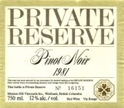 Canada_Mission Hill_pinot noir 1981
